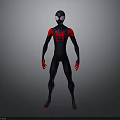 Spider Man Black And Red Costume With White Eye Mask Design