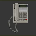 Vintage Digital Telephone With Coiled Cord Numeric Keypad And Small 3d model
