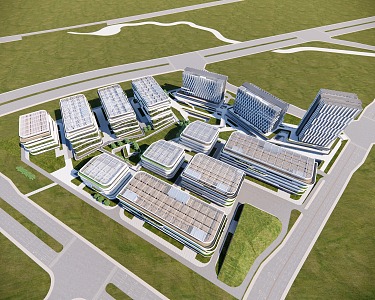 Modern Industrial Park 3d model