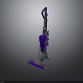 Upright Purple And Gray Vacuum Cleaner With Modern Design And Handle