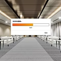 Modern Hotel Public Lounge Interior With Comfortable White Seating And Spacious Carpeted Layout