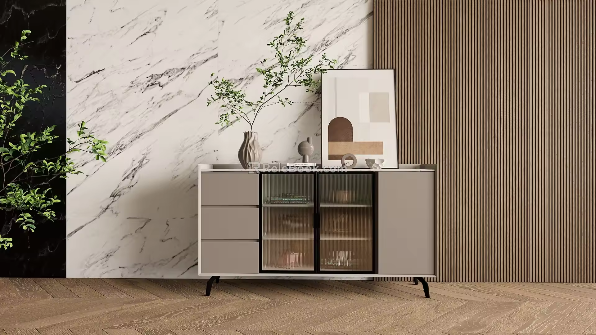 Modern Sideboard Bucket Cabinet 3d model