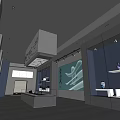 Modern Exhibition Hall Interior With Display Cases Porcelain Exhibits And Wall Art