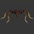Mythical Fantasy Creature With Red Orange Limbs And Wing Like Structures