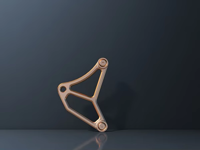 Metallic Sculpture Carving Featuring Geometric Shape Three Circular Joints On Dark Background Reflective Surface 3d model