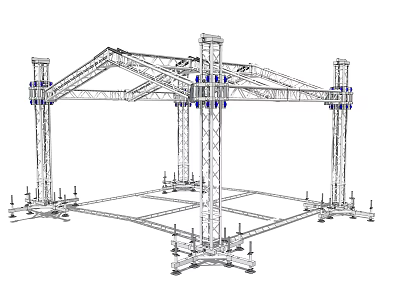 Industrial Equipment Metal Frame Structure Featuring Steel Beams And Support Pillars 3d model