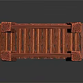 Wooden Small Bridge Model With Carved Railings And Textured Planks