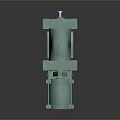 Green Industrial Motor Reducer Connected Components With Metal Design On Dark Background
