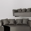 Comfortable Modern Gray Sectional Sofa With Plush Pillows And Sleek Armrests 3d model