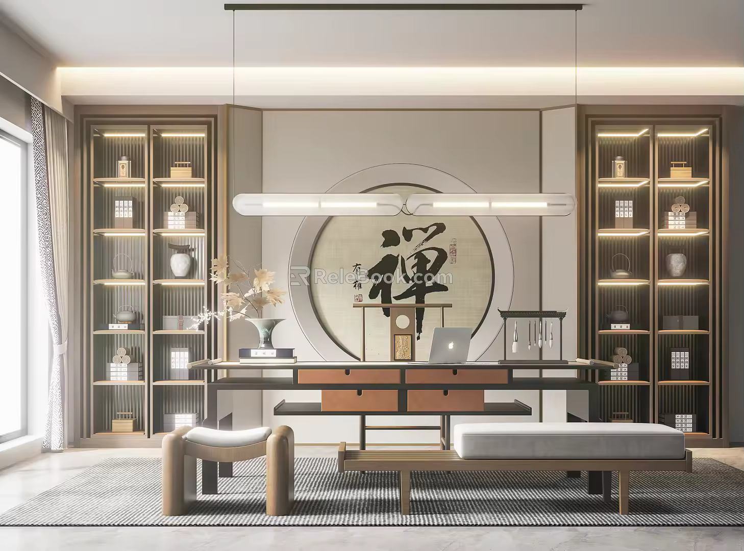 New Chinese Style Study 3d model