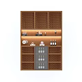 Modern Wooden Wine Cabinet With Multiple Shelves Built in Lighting And Storage Compartments