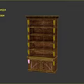 Antique Wooden Bookshelf with Multiple Shelves and Bottom Cabinet Classic Design