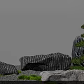 Traditional Karesansui Garden Design Featuring Stacked Rocks Smooth Gravel Lush Moss And Pine Tree