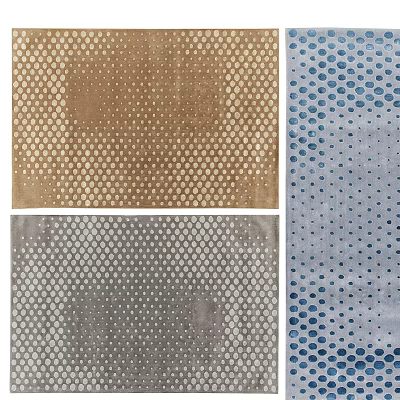 Modern Square Rugs Featuring Polka Dot Patterns In Various Colors For Home Decor 3d model
