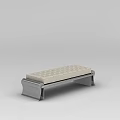 Tech Exhibition Hall Modern Bench With Diamond Pattern Cushion And Metal Frame
