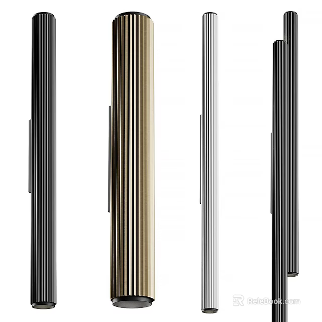 Modern Sleek Vertical Wall Lamps With Black Gold Silver And Gray Color Designs 3d model 