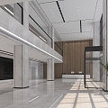 Modern Hall Corporate Lobby 3d model