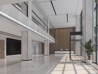 Modern Hall Corporate Lobby 3d model