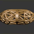 Golden Heart Shaped Pendant with Geometric Structure Fashion Jewelry Accessory for Stylish Outfits