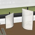 Two Modern Curved White Floor Lamps By Window With Natural Light In Home Interior