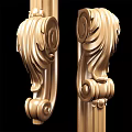 Ornate Golden Decorative Columns With Intricate Carvings And Classical Design Elements 3d model