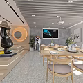 Modern Stylish Coffee Shop Interior With Comfortable Seating Bar And Green Plants
