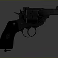 Black Revolver With Textured Grip And Metallic Finish In Still Life