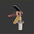 Advanced Scientific Equipment with Yellow Solar Panels Rotating Structure and White Base