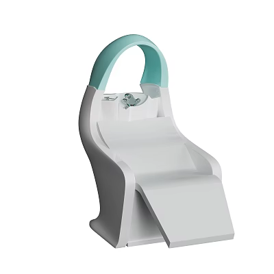 Modern Baby High Chair With White Frame And Light Green Handle Adjustable Tray For Toddlers 3d model
