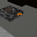 Modern Glass And Marble Coffee Table With Tray Of Glasses And Oranges In Living Room