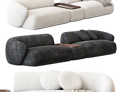 Modern Comfortable Two-Seater Sofa Design With Plush Cushions And Soft Fabric Details 3d model