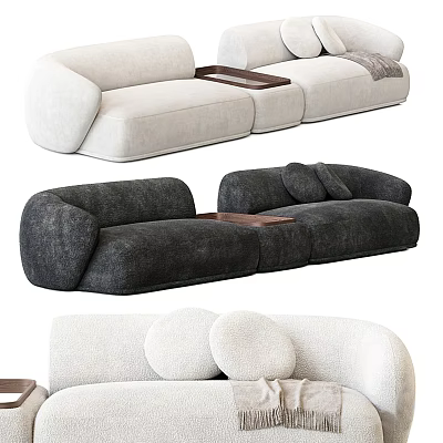 Modern Comfortable Two-Seater Sofa Design With Plush Cushions And Soft Fabric Details 3d model