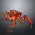 Vibrant Red Brown Reptile Featuring Blue Eyes Shiny Skin And Reflective Surface