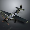 Vintage Airplane Model With Green Black White Color Scheme And Propeller Design