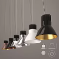 Modern Pendant Lights in Black White Silver Copper with Golden Interior Design
