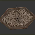 Antique Style Wooden Octagonal Decorative Storage Box With Intricate Carved Floral Patterns