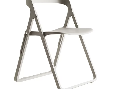 Modern Sleek Office Chair Featuring Metal Frame Design And White Cushioned Seat 3d model