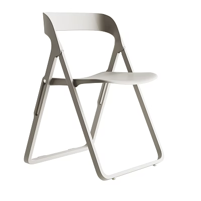 Modern Sleek Office Chair Featuring Metal Frame Design And White Cushioned Seat 3d model