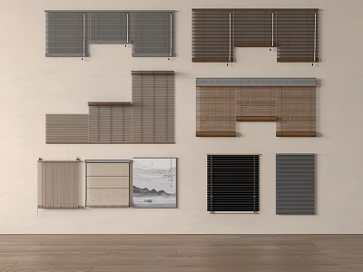 new chinese venetian blinds bamboo curtain 3d model