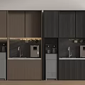 Luxury Modern Kitchen Interior With Dark Cabinets Sink And Appliances
