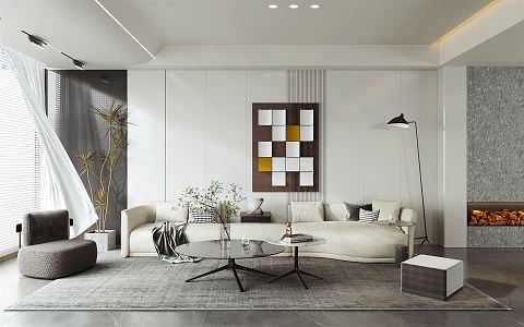 modern living room 3d model