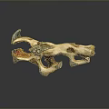 Fantasy Ornate Bone Weapon With Metal Components And Red Glowing Core Design