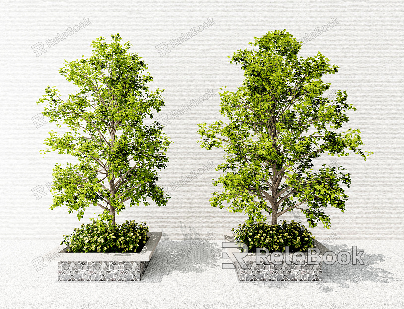 Modern Tree Landscape Tree Greening Plants Flowers model