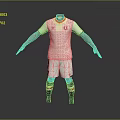 Soccer Uniform 3D Model White Jersey With Red Accents And Shorts Socks