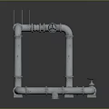 Pipe water pipe valve iron pipe fitting flange tee joint pipe water pipe valve 3d model