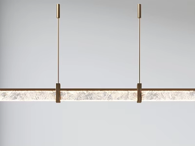 Modern Long Pendant Light With Dual Metal Hanging Rods And Linear Design For Interior 3d model
