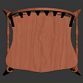Stylish Orange Wooden Chair With Vertical Slat Back Design For Home Furniture
