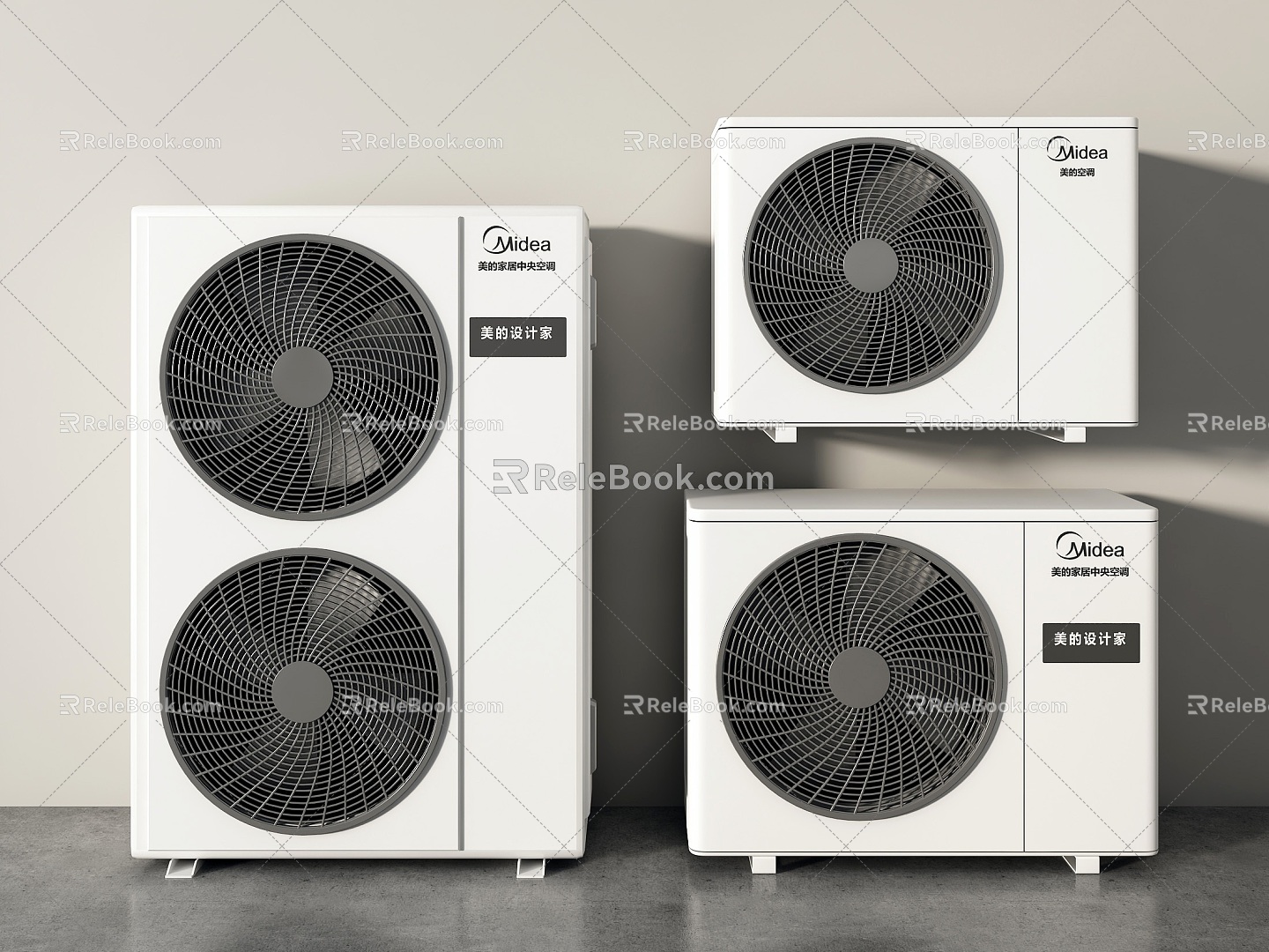 Modern air conditioner Midea air conditioner external unit central air conditioner 3d model