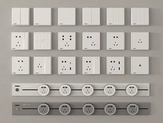Modern switch socket mobile rail socket 3d model