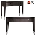Elegant Modern Dark Wood Dining Table With Drawers And Metal Accent Legs
